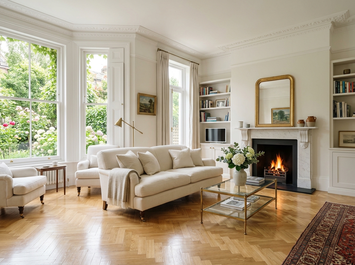 Hampstead home living room after cleaning